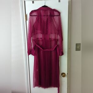 Anthropologie Dolan Sheer Fuchsia Trench M